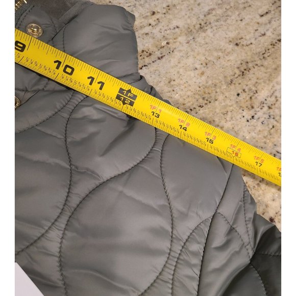 New! Joules Women US4 UK8 Rosedale Gray Quilted Jacket Plaid Lined Corduroy Trim - Picture 3 of 16